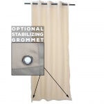 Sunbrella Canvas White Outdoor Curtain with Tabs